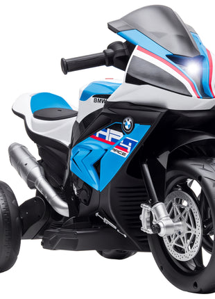 Licensed 6V Kids Ride on Motorcycle, Off-Road Battery Powered Three Wheels Dirtbike with USB, AUX, Music and Headlight for Toddler, Blue