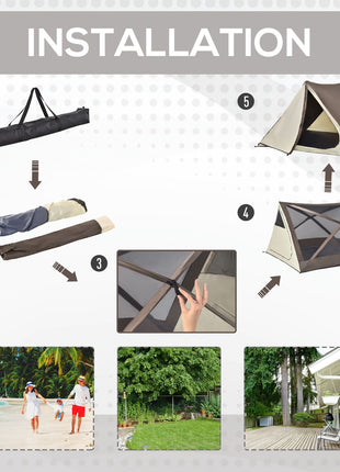 2-3 People Pop Up Camping Tent Waterproof Automatic Instant Tent Portable Cabana Beach Tent with Rainfly, Carry Bag, Windows and Doors, Outdoor Camping Hiking Indoor