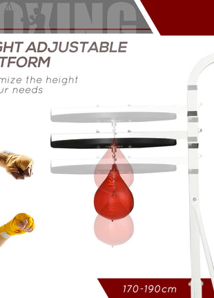 2 in 1 Punching Bag Stand, Adjustable Height Heavy Bag Stand with Weighted Base and Speed Bag, Freestanding for Home Gym