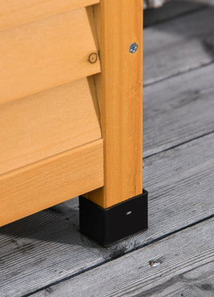 75 Gallon Wooden Deck Box, Outdoor Storage Container with Aerating Gap & Weather-Fighting Finish, Yellow