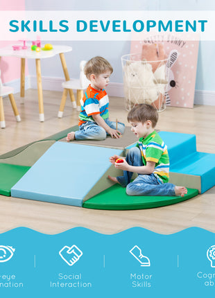 6-Pieces Foam Climbing Blocks for Toddlers 1-3 Years, Soft Play Set for Climb and Crawl, Contemporary