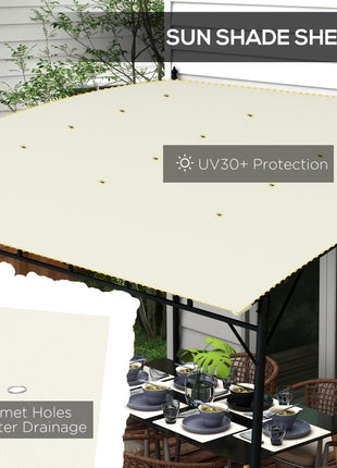 10' x 13' Outdoor Pergola Gazebo, Garden Sun Shade Shelter with Metal Frame for Porch, Patio, Deck, Backyard, Cream