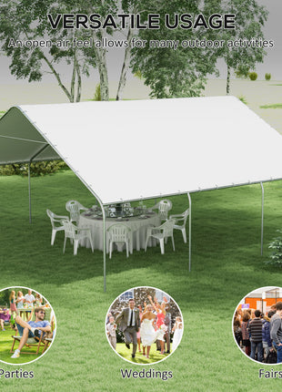 19' x 19.5' Carport, Portable Garage and Patio Canopy Tent, Anti-UV Cover for Car, Truck, Boat, Catering, Wedding