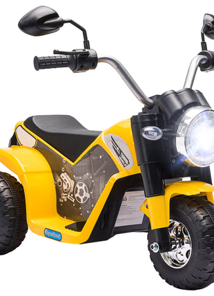 Electric Motorcycle for Kids, 6V Battery Powered Ride-On Dirt Bike 3-Wheels Motorbike with Horn Headlights Realistic Sounds Speed for 18 - 36 Months Yellow
