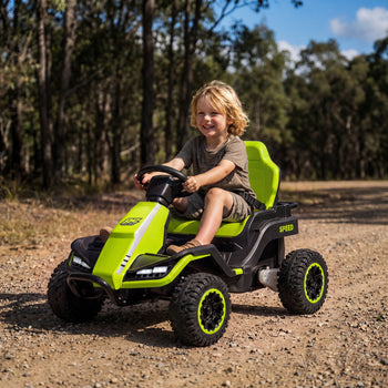 24V Kids Electric Ride On Car with Dual Motors, Remote Control, 4-Wheel Suspension, Soft Start for 3-6 Years, Green