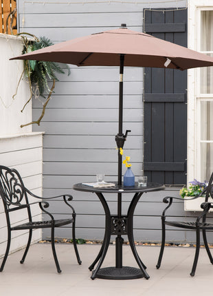 30" Round Patio Dining Table with Umbrella Hole, Antique Cast Aluminum Outdoor Bistro Table Only, Black