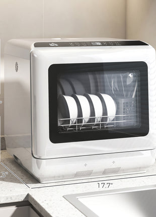 Countertop Dishwasher, Portable Mini Dishwasher with 1.6 Gal Built-in Water Tank, 5 Washing Programs, Air-Dry Function