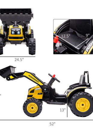 6V Kids Rechargeable Battery Powered Truck with Adjustable Bucket, High/Low Speed Realistic Sound, Yellow