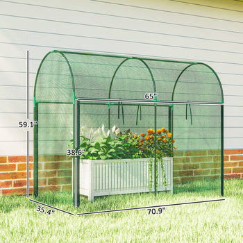 Crop Cage, 6' x 3' x 5' Large Plant Protection Tent with Zippered Door, Outdoor Garden Cage, Green