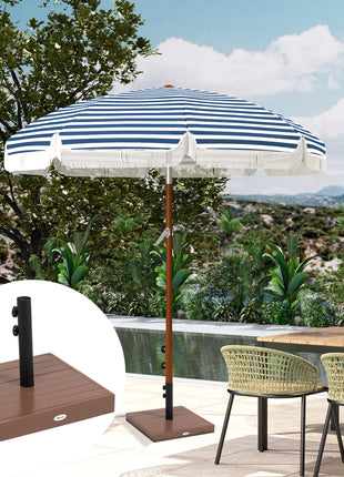 Patio Umbrella Base, 42 lbs. Concrete Heavy Duty Umbrella Base for 1.25/1.5" Poles, Coffee