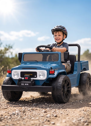 Licensed Toyota Pickup Ride on Truck, 24V Kids Electric Car with Dual Motors, Up to 3.7MPH for Kids 3-8 Years Blue