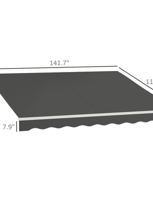 12' x 10' Electric Retractable Awning Sunshade Shelter with Remote Controller, Crank Handle for Deck Balcony Yard, Gray