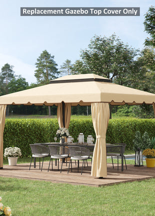 Model 84C-101 or 84C-144 13' x 10' Gazebo Replacement Canopy, Gazebo Top with Double Vented Roof (TOP ONLY), White