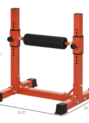 Bulgarian Split Squat Stand, Single Leg Squat Stand, 12-Level Adjustable Squat Roller for Lower Body Strength Training, Red