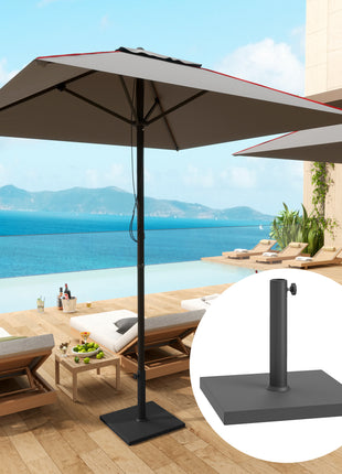 Patio Umbrella Base, 40 lbs Concrete Heavy Duty Umbrella Base, Outdoor Umbrella Stand Patio Umbrella Holder for 1.5"/1.9" Umbrella Poles for Outdoor, Lawn, Poolside, Black