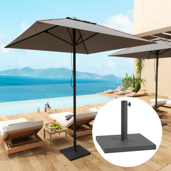 Patio Umbrella Base, 40 lbs Concrete Heavy Duty Umbrella Base, Outdoor Umbrella Stand Patio Umbrella Holder for 1.5"/1.9" Umbrella Poles for Outdoor, Lawn, Poolside, Black