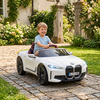 12V Electric Car for Kids with 2.4G Remote Control, Suspension, White