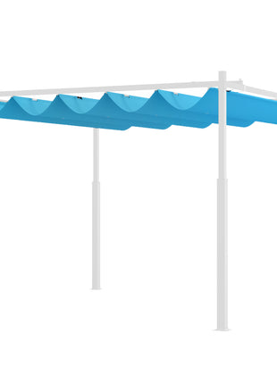 10' x 10' Retractable Pergola Canopy with Magnetic Fixture, UPF30+ Outdoor Pergola, Blue