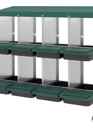 Chicken Nesting Boxes, 8 Compartment Metal Nesting Boxes for Chickens, Two-Tier Egg Laying Boxes with Vented Holes