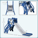Slide for Kids with Basketball Hoop for Indoor Use, Easy Set Up Baby Slide for Kids 18-36 Months, Blue