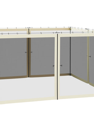 Replacement Mesh Sidewall Netting for 12' x 12' Gazebos and Canopy Tents with Zippers, (Sidewall Only) Cream