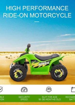 6V Kids ATV Ride on 4-Wheeler Car, Electric Quad Toy Battery Powered Vehicle with Forward/ Reverse Switch for 18-36 Months Old Toddlers, Green