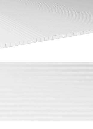 14 Pieces Twin-Wall Polycarbonate Panels Waterproof UV Protected Polycarbonate Greenhouse Panels, 4' x 2' x 0.16", Clear