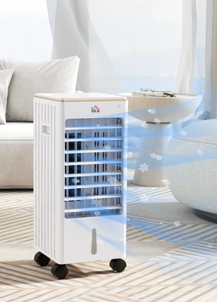 Room Air Cooler with Ice Packs, Ice Cooling Fan Water Conditioner Humidifier Unit with Remote, Timer, Wheels