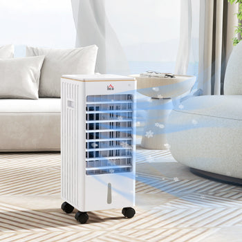 Room Air Cooler with Ice Packs, Ice Cooling Fan Water Conditioner Humidifier Unit with Remote, Timer, Wheels