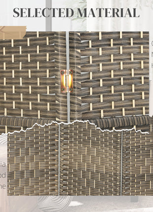 Folding Room Divider Screen 3 Panel 6' Tall Privacy Screen Freestanding Wood Partition for Home Office, Dark Rustic Oak