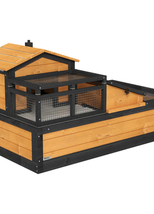 3-Room Tortoise Habitat House w/ Balcony & 2 Stories, 44" x 25.5" x 25", Yellow