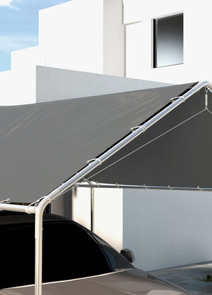 10 x 20ft Carport Roof, UV Resistant Canopy Replacement Cover with Ball Bungee Cords, Dark Gray