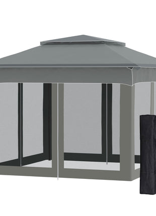 11x11 Outdoor Canopy, Portable Gazebo with Zipper Netting & Carry Bag Perfect for Backyard, Patio, Garden, Camping, Dark Gray