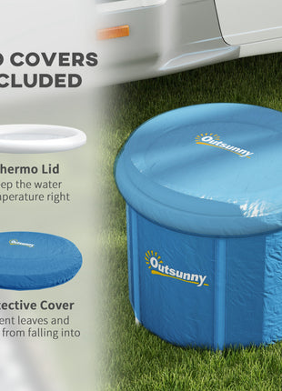 Cold Plunge Tub, Portable Ice Bath Cold Water Therapy Tub with Thermo Lid, for Athletes Recovery, Dark Blue