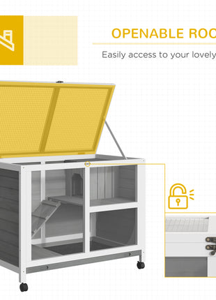 Desk/Table Sized Rabbit Hutch with Wheels