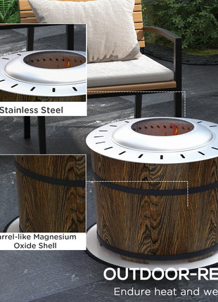 Smokeless Fire Pit, Portable Camping Bonfire Stove with Mat for Backyard, Patio, Picnic, Magnesium Oxide, Brown