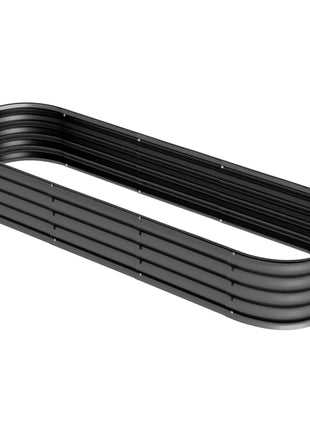 6.4' x 2' x 1' Galvanized Raised Garden Bed Kit, Metal Planter Box with Safety Edging, Dark Gray