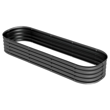 6.4' x 2' x 1' Galvanized Raised Garden Bed Kit, Metal Planter Box with Safety Edging, Dark Gray