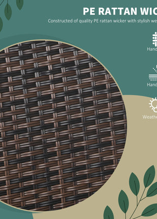 4 PE Rattan Outdoor Dining Chairs with Cushions, Patio Wicker Dining Chairs with Backrest, Brown