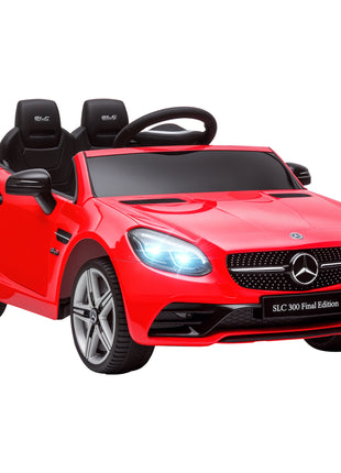 Mercedes SLC 300 Licensed Kids Electric Car with Remote Control, 12V Battery Powered Kids Ride on Car with Music, Lights, Suspension for 3-6 Years Old, Red