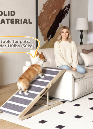 Dog Ramp for Couch, Foldable Pet Ramp for Small to Large Dog, 4 Adjustable Height from 16" to 23.5"