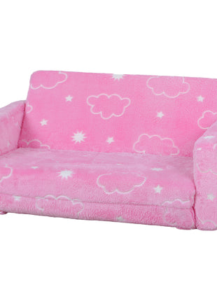 Couch with Glow in the Dark Cloud Pattern, Washable Cover, Pink