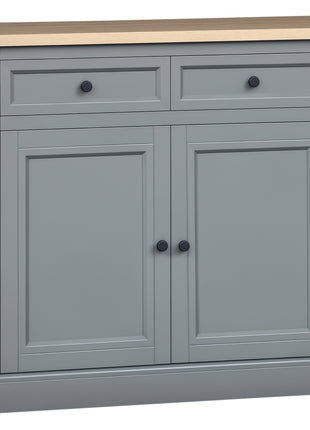 Sideboard Buffet Cabinet, Coffee Bar Cabinet with 2 Drawers and Double Door Cupboard for Kitchen, Living Room, Entryway, Dark Gray