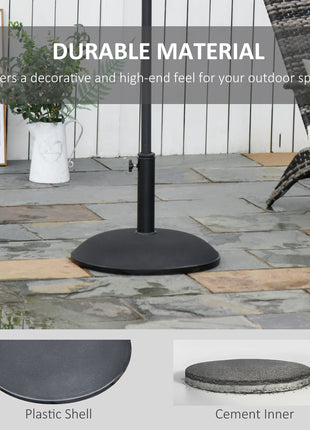 20" 55 lbs Round Cement Umbrella Base Stand Market Parasol Holder with Tightening Knob & Easy Setup, Black