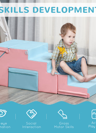 2 Piece Foam Climbing Toys for Toddlers 1-3 Years to Slide, Climb and Crawl, Multicolor
