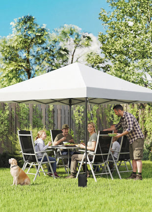10 x 10 ft Pop Up Canopy Tent with One Push Setup, Outdoor Portable Instant Canopy Shelter w/ Roller Bag, White
