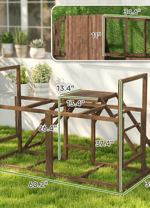 Chicken Activity Play Set with Multiple Chicken Perches, Swing, Ladder, Platform for 3-4 Chickens, Coffee