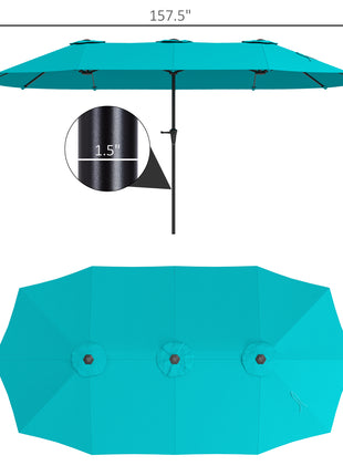 13 ft. Extra Large Patio Umbrella with Easy Crank Handle, Vents for Outdoor, Patio, UPF30+, Navy Blue