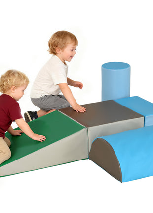 5 Piece Climb and Crawl Activity Play Set, Baby Soft Play Set, Foam Climbing Blocks for Toddlers, Kids Preschooler Indoor Play Equipment Contemporary