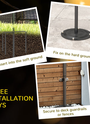 4 Pack of 10' String Light Poles, Steel Hanging Lighting Stand for Patio, Backyard, Deck, Wedding, Party, Black